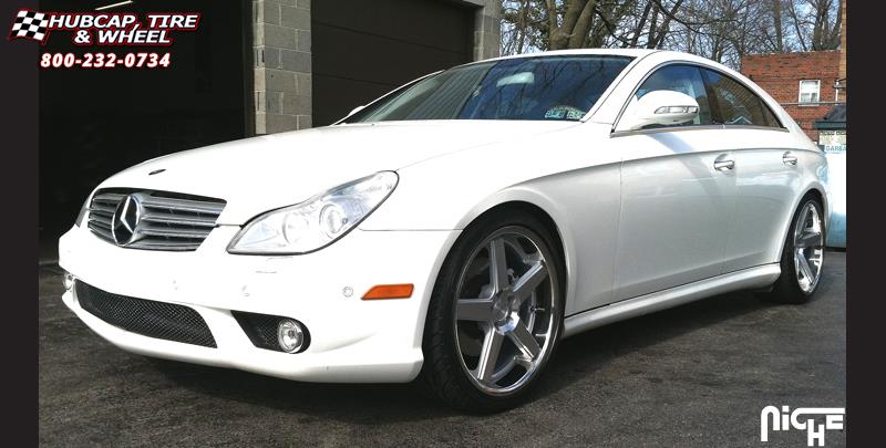 vehicle gallery/mercedes benz cls550 niche nurburg m880 20x85  Matte Black / Black Stainless wheels and rims